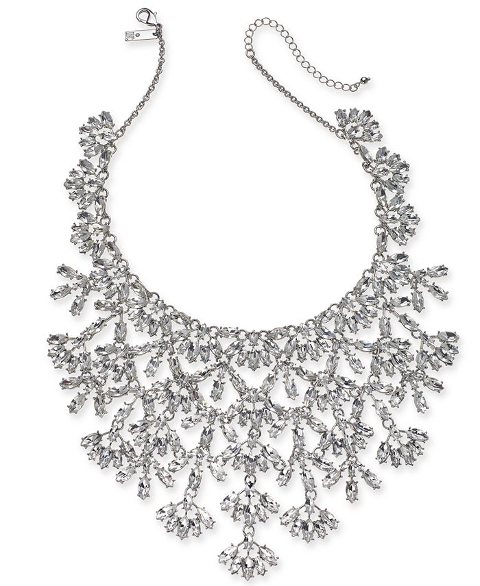 INC International Concepts INC Silver-Tone Marquise-Crystal Statement ...