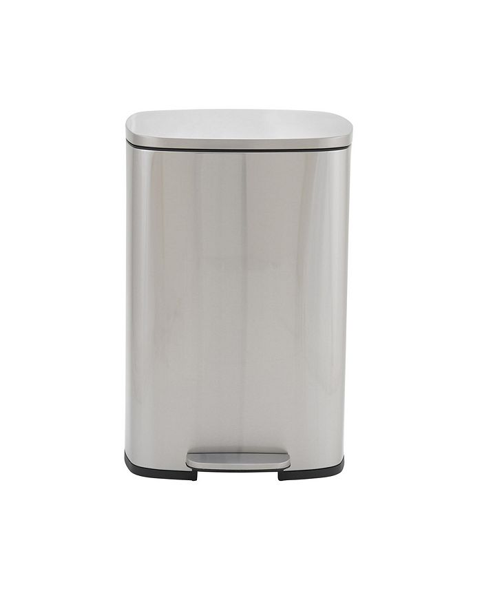Household Essentials - Stainless Steel 50L Canyon Rectangular Trash Can