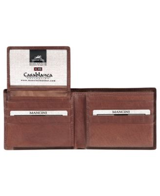 Casablanca Collection Men's RFID Secure Center Billfold with Removable Center Wing Passcase