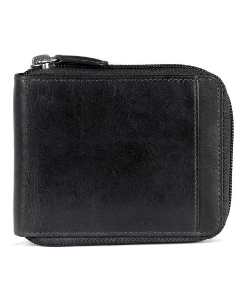 Mancini Casablanca Collection Men's RFID Secure Center Zippered Wallet with Removable Passcase