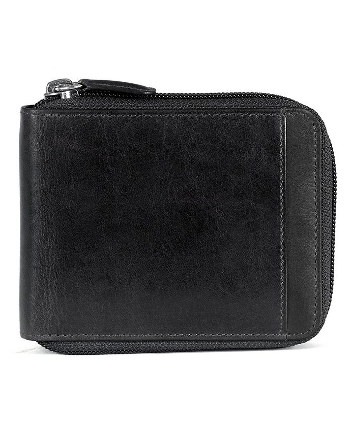 Mancini Casablanca Collection Men's RFID Secure Center Zippered Wallet ...