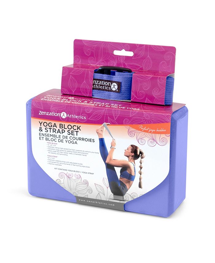Zenzation Athletics Yoga Block and Strap Set Macy's