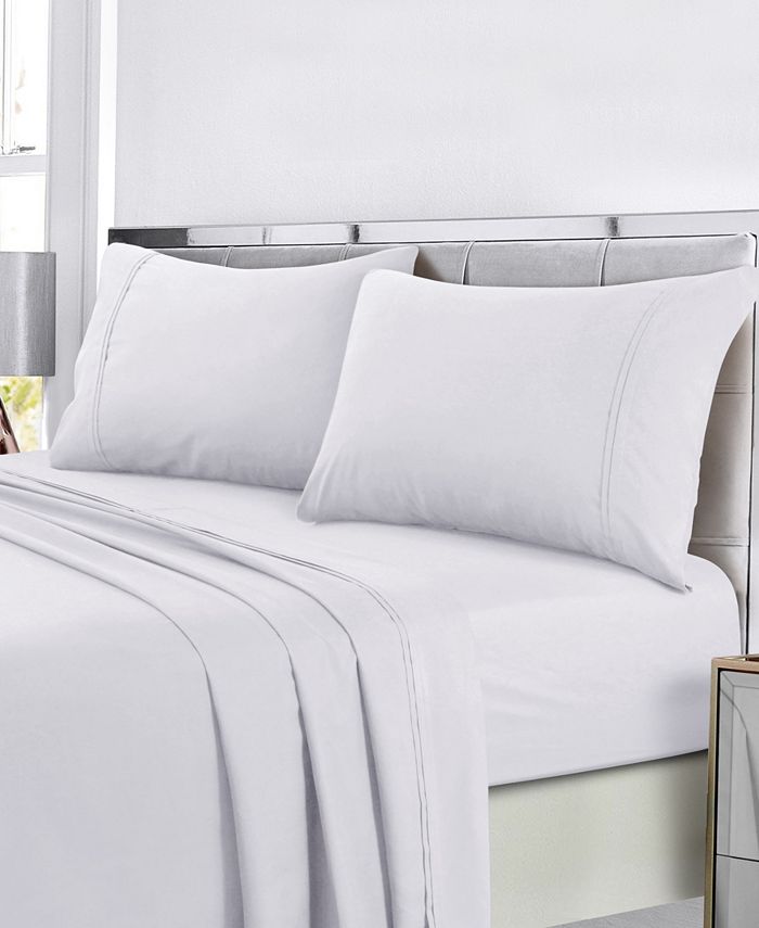 Tribeca Living Super Soft Solid DP EasyCare Extra Deep Pocket Full Sheet Set Macy's