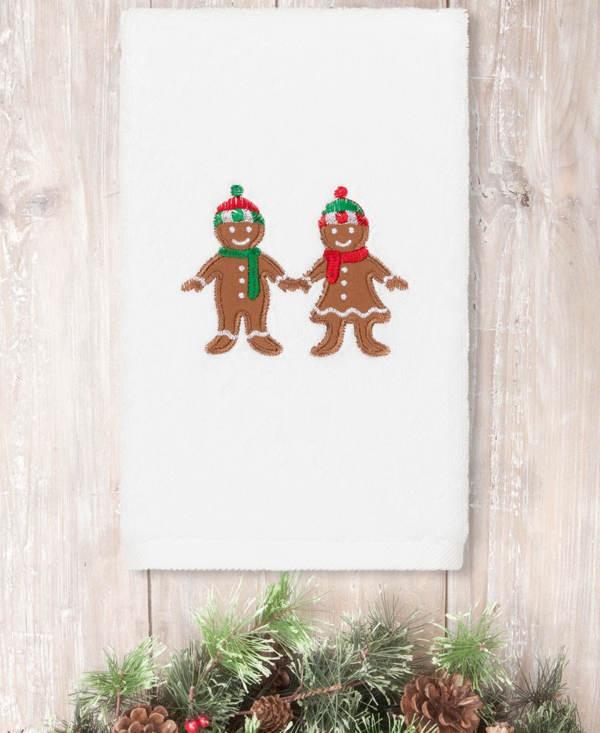 10190128 Linum Home Christmas Gingerbread Embroidered 100%  sku 10190128
