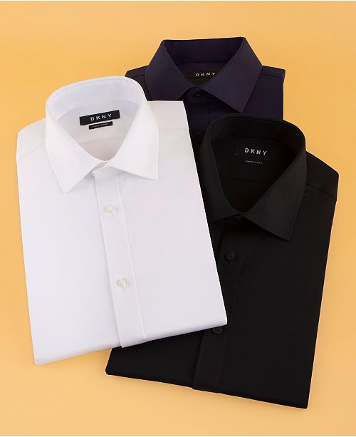 Dkny Men S Slim Fit Stretch Solid Dress Shirt Created For Macy S