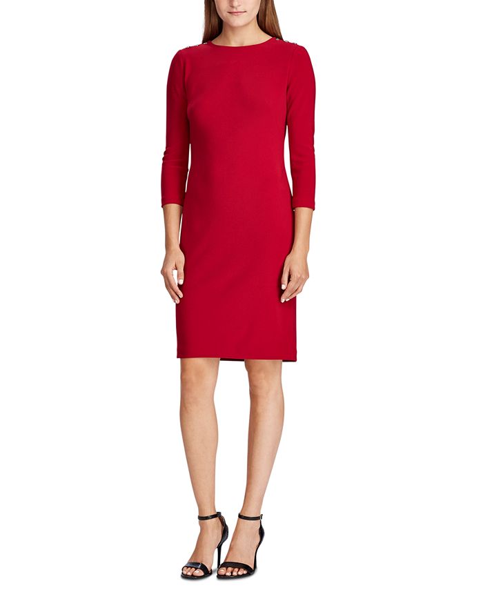 Lauren Ralph Lauren Snapped-Shoulder Jersey Dress - Macy's