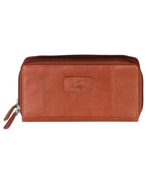 Mancini Casablanca Collection RFID Secure Double Zipper Wallet