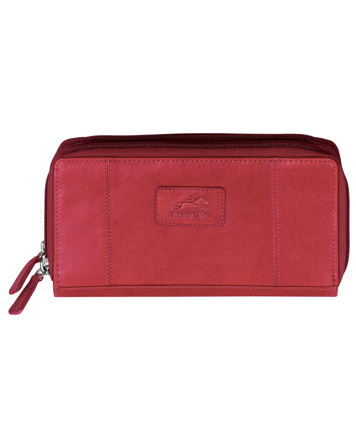 Casablanca Collection Rfid Secure Double Zipper Wallet - Red