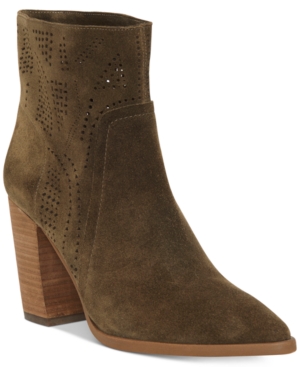 Vince Camuto Catheryna Booties Women's Shoes In Dark Green