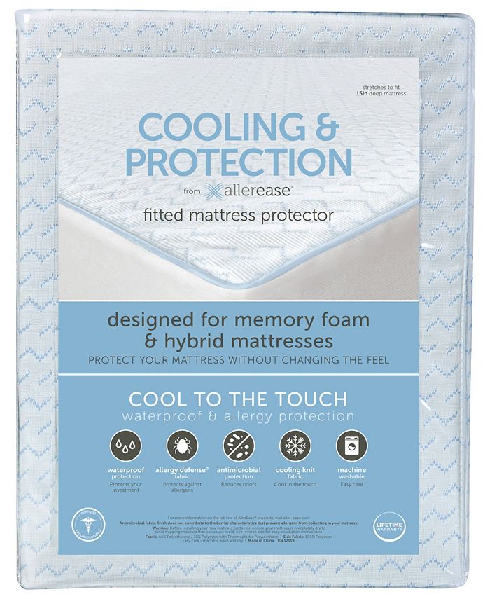 Allerease Cooling Allergen Barrier Mattress Protector Cal King White