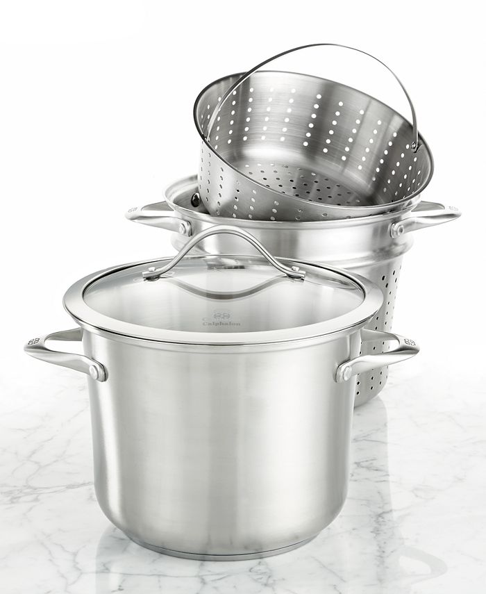 Calphalon Contemporary Stainless Steel 8 Qt. Covered Dutch Oven - Macy's