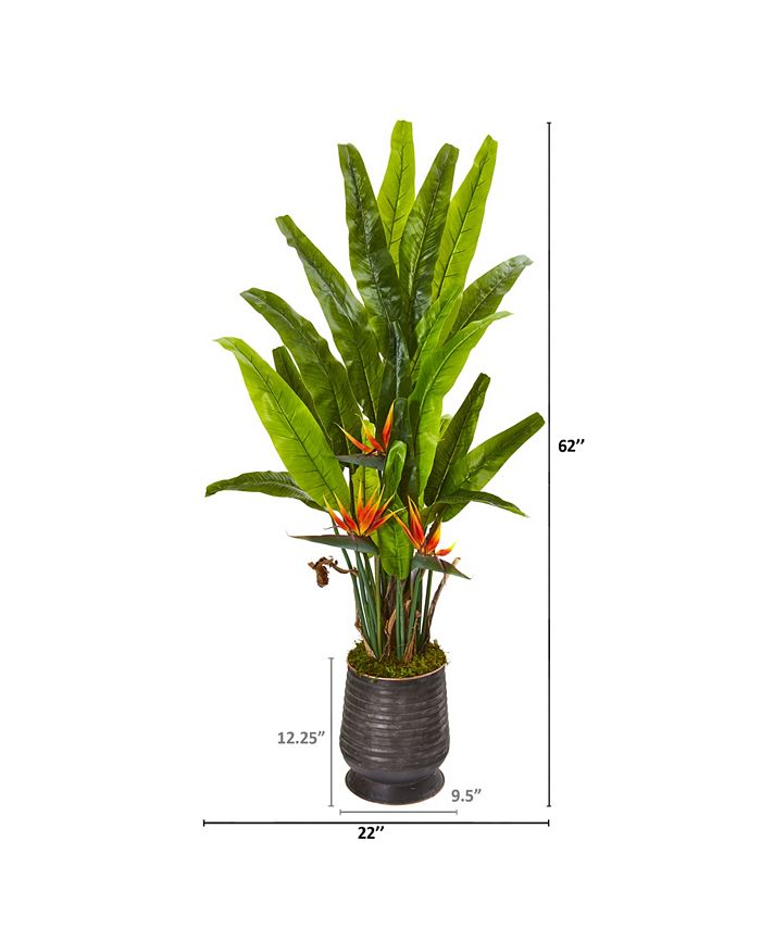 Nearly Natural - 62" Bird Of Paradise Artificial Plant in Decorative Planter