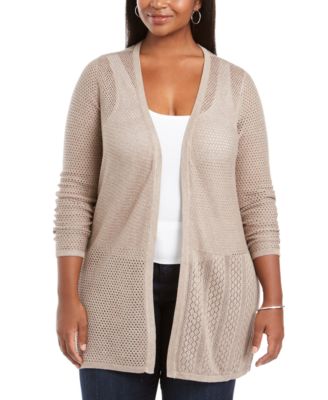 open weave cardigan sweater