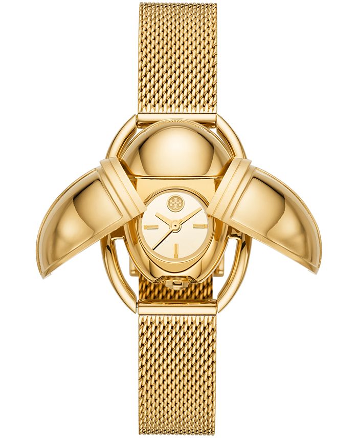 Tory Burch Women's Scarab Gold-Tone Stainless Steel Mesh Bracelet Watch  24x32mm & Reviews - All Fine Jewelry - Jewelry & Watches - Macy's