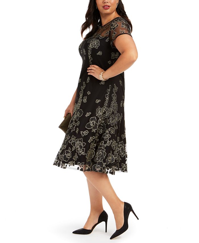 SL Fashions Plus Size MetallicGlitter Dress Macy's