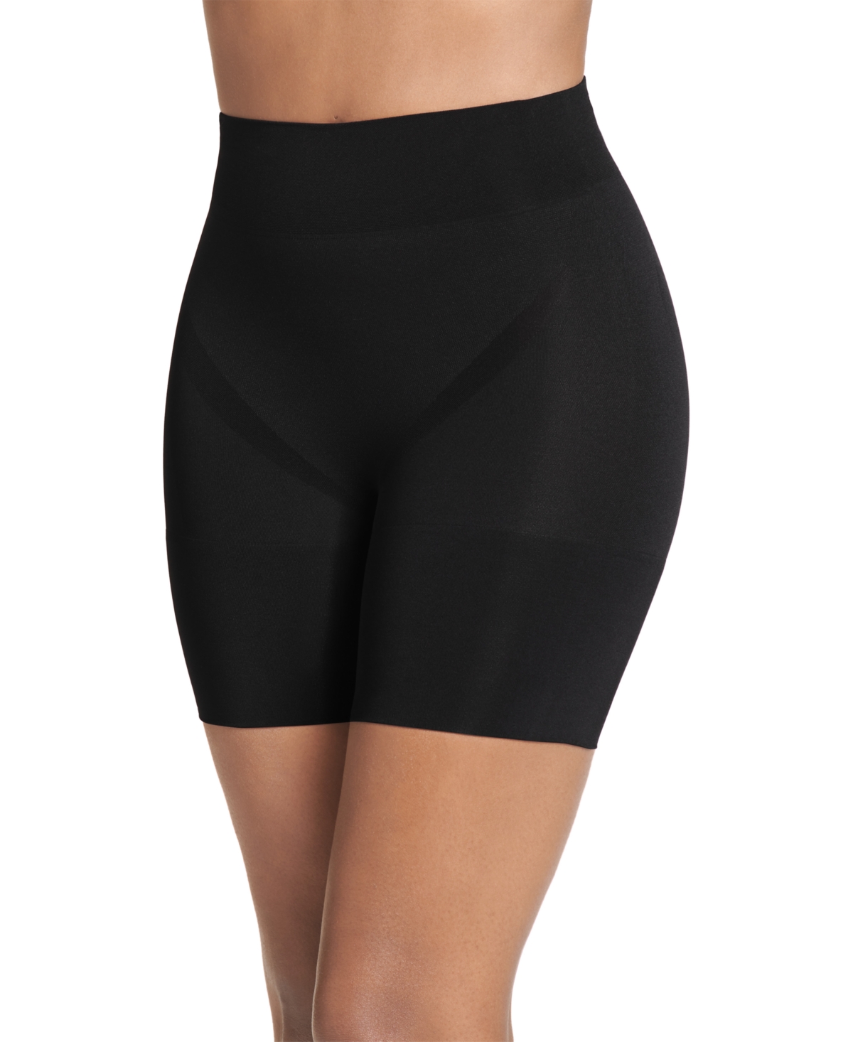 Shop Jockey Women's Slimmers Breathe Mid-rise Mid-length Shorts 4238 In -black
