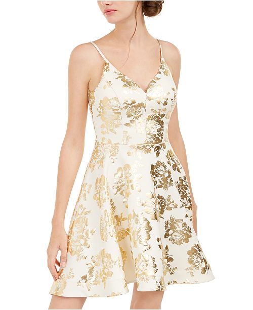 B Darlin Juniors Metallic Print Scuba Dress Reviews Dresses
