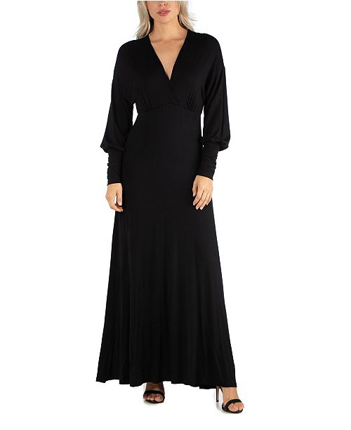 24seven Comfort Apparel Women S Formal Long Sleeve Maxi Dress