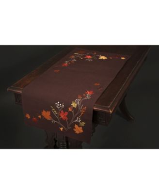 Xia Home Fashions Autumn Branches Embroidered Fall Table Runner, 36" x 16"