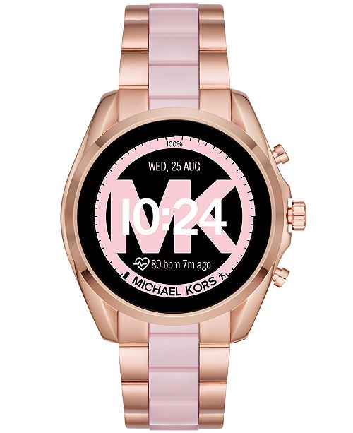 Access Bradshaw 2 Rose Gold Tone Stainless Steel Blush Acetate Bracelet Touchscreen Smart Watch 44mm