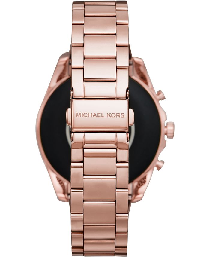 michael kors bradshaw rose tone & pink bracelet smart watch