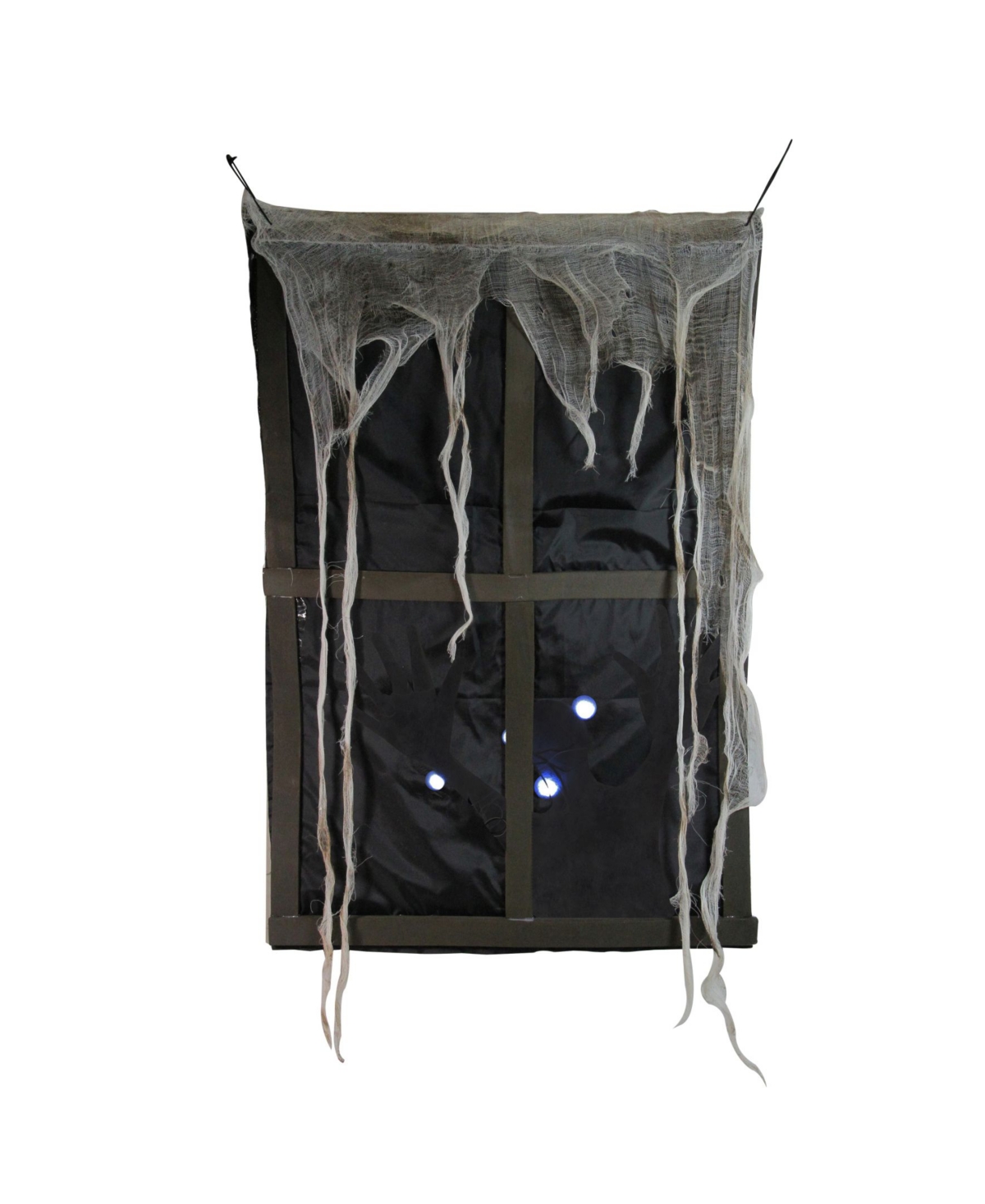 Northlight Lighted Ghostly Faux Window With Sound And Tattered Curtain Halloween Decoration In Brown