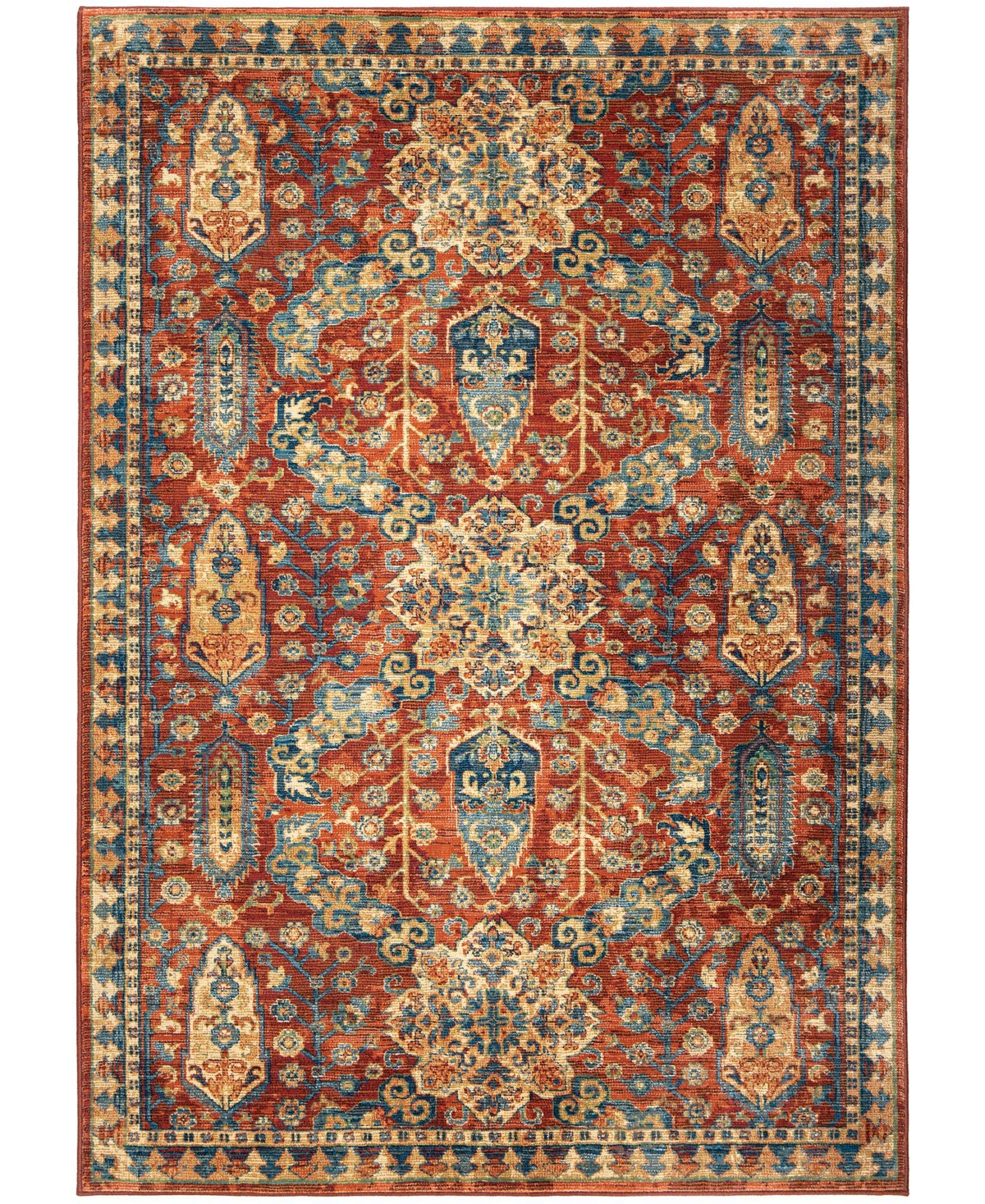 Orian Alexandria Bombay Red 6'5in x 9'6in Area Rug - Red