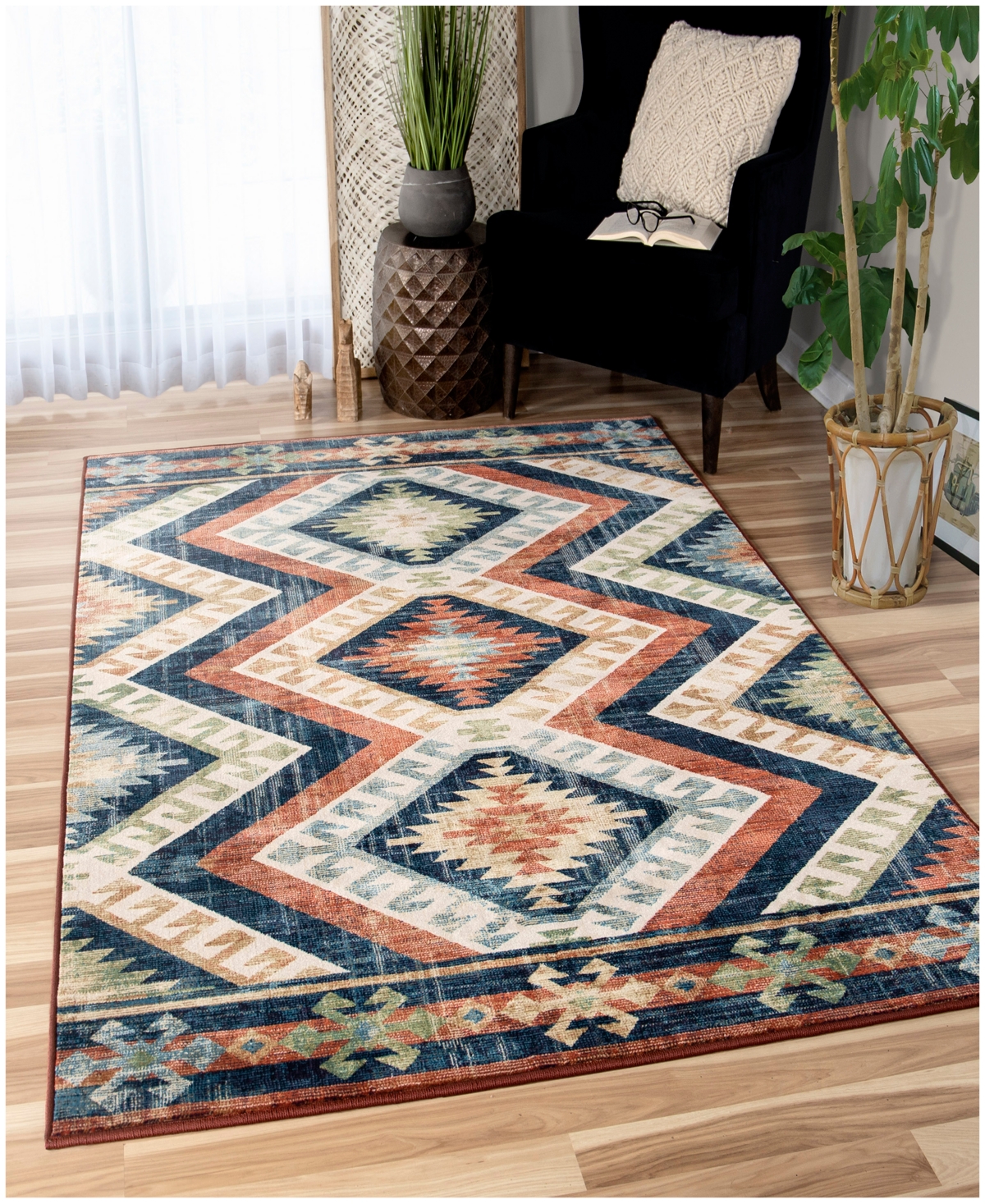 Closeout! Orian Alexandria Kilim Diamonds Faded Red 5'1" x 7'6" Area Rug