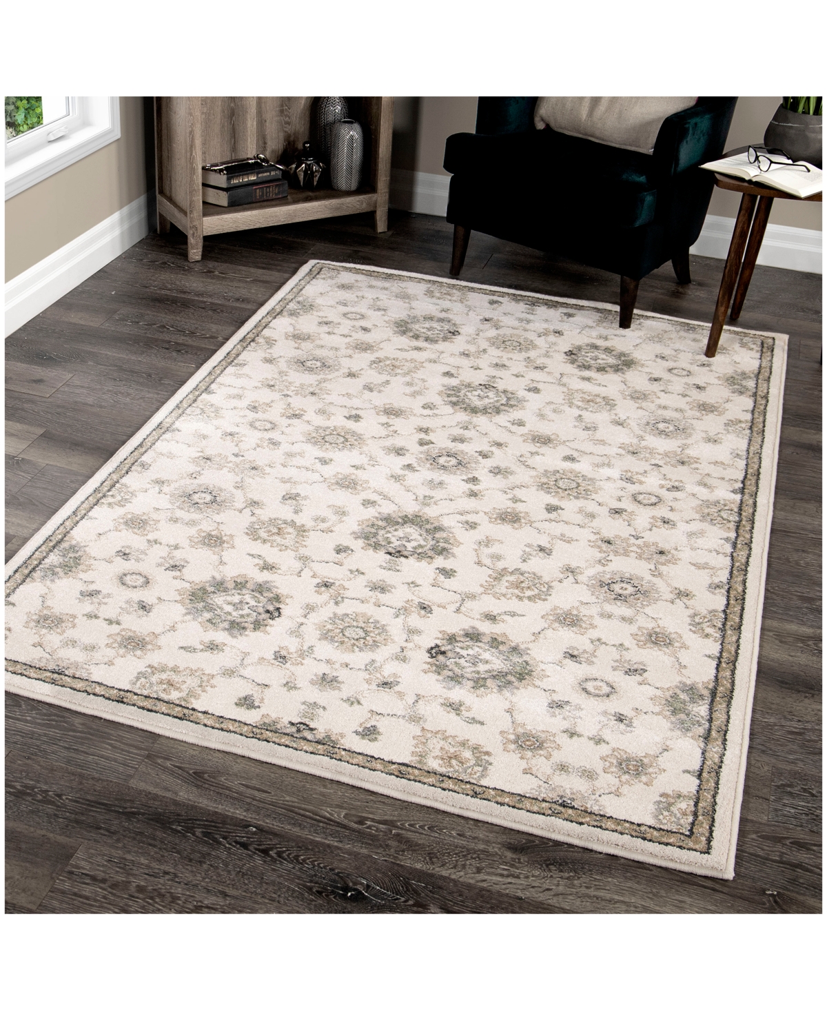 Closeout! Orian Riverstone Manor Sarouk Soft White 9 'x Area Rug