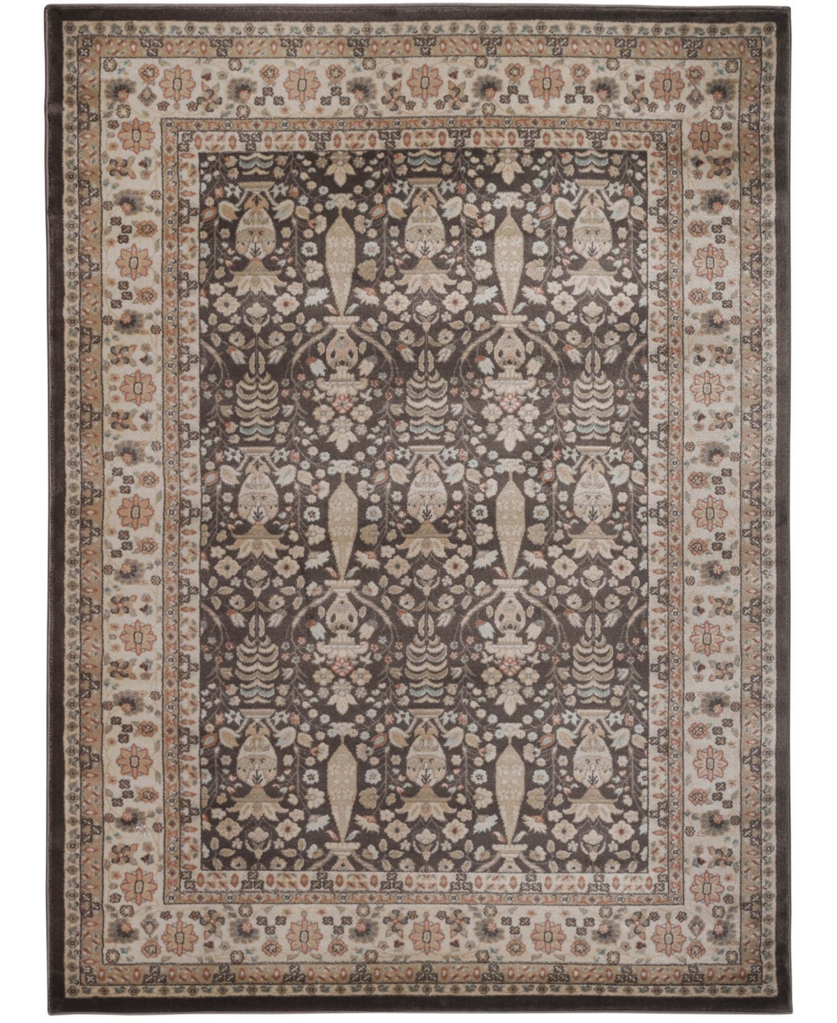 Closeout! Km Home 3812/1012/Brown Gerola Brown 7'10in x 10'6in Area Rug - Brown