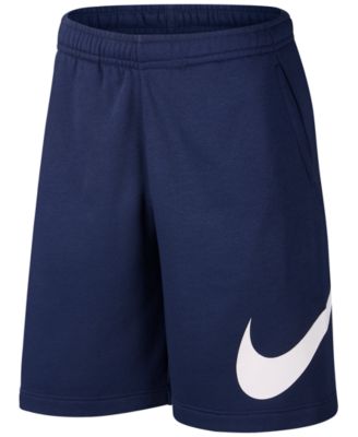 navy blue nike fleece shorts