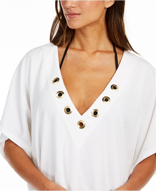 Michael Kors Grommet Tunic Swim CoverUp & Reviews Swimwear Women