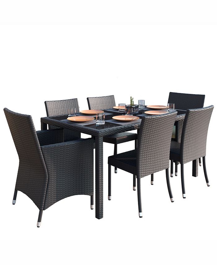 CorLiving Distribution Park Terrace 7 Piece Weave Patio Dining Set Macy's