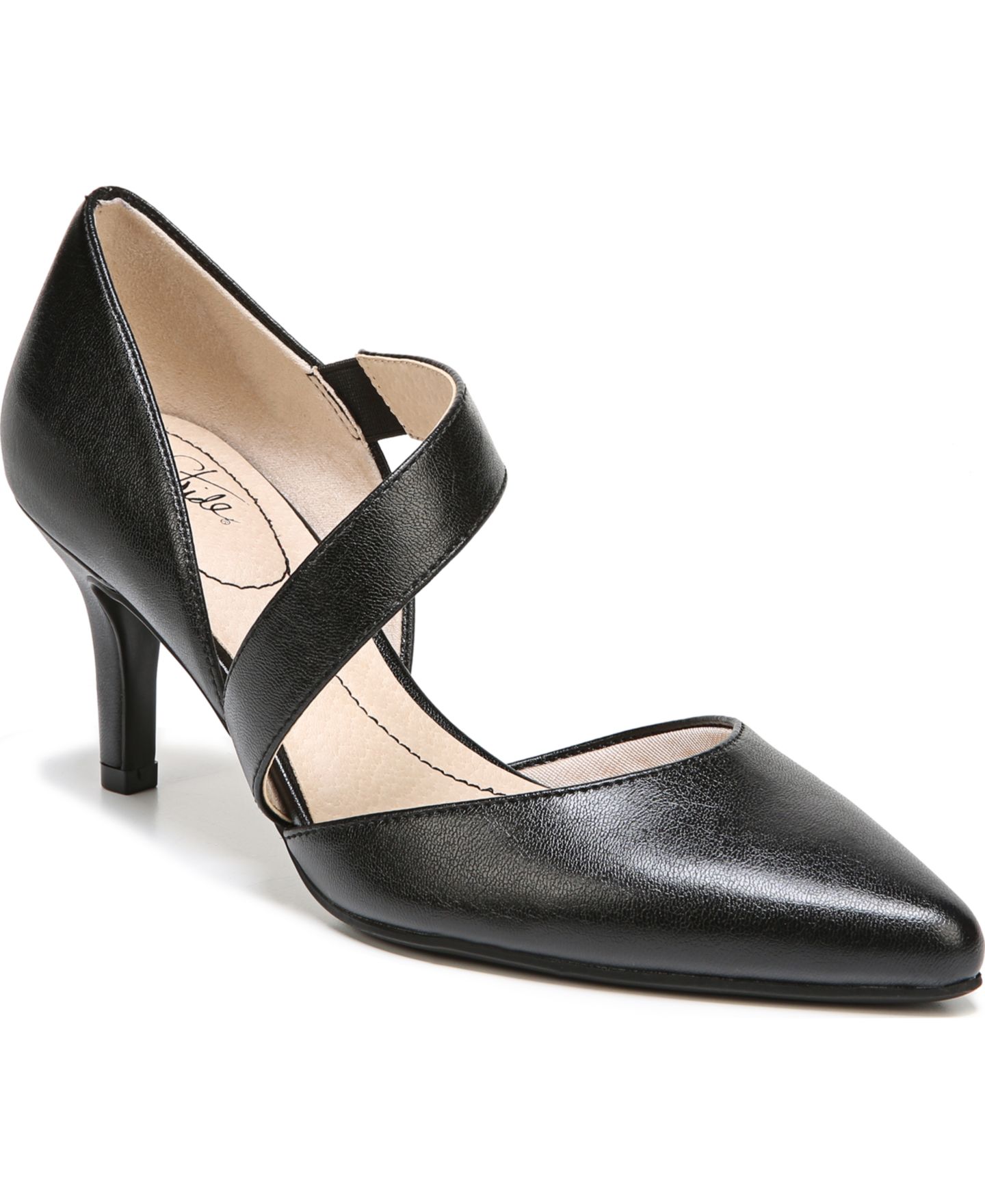 Женские туфли LifeStride Suki Asymmetrical Dress Pumps, цвет: Чёрная искусственная кожа — фото 1