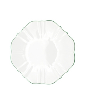 Twig New York Amelie Forest Green Rim 10.5" Dinner Plate In White With Forest Green Rim