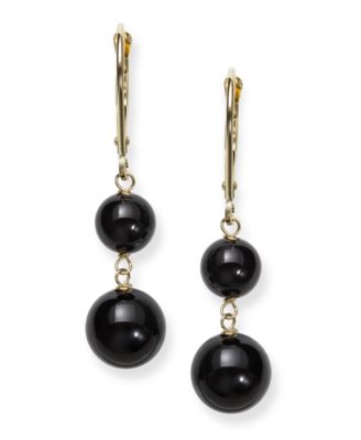 black lever back earrings