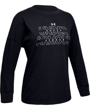 image of Under Armour Girls- Wordmark Branded Long Sleeve