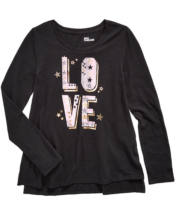 Epic Threads Big Girls Love T-Shirt, Created for Macy's - Macy's