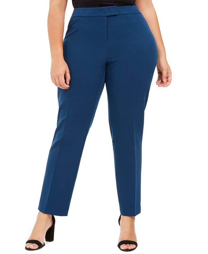 Anne Klein Plus Size Extended-Tab Pants - Macy's