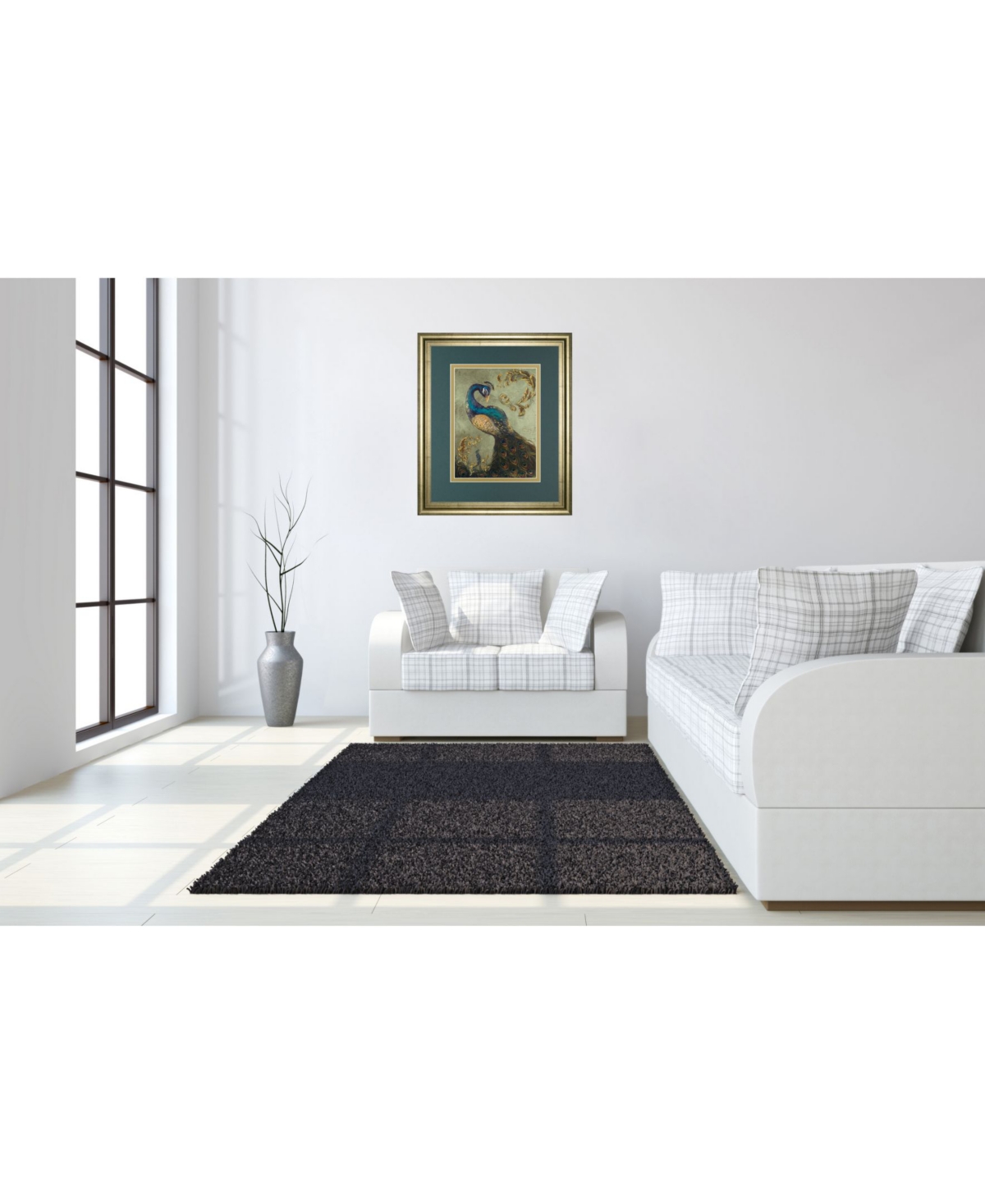 Classy Art Peacock on Sage Il by Tiffany Hakimipour Framed Print Wall Art - 34