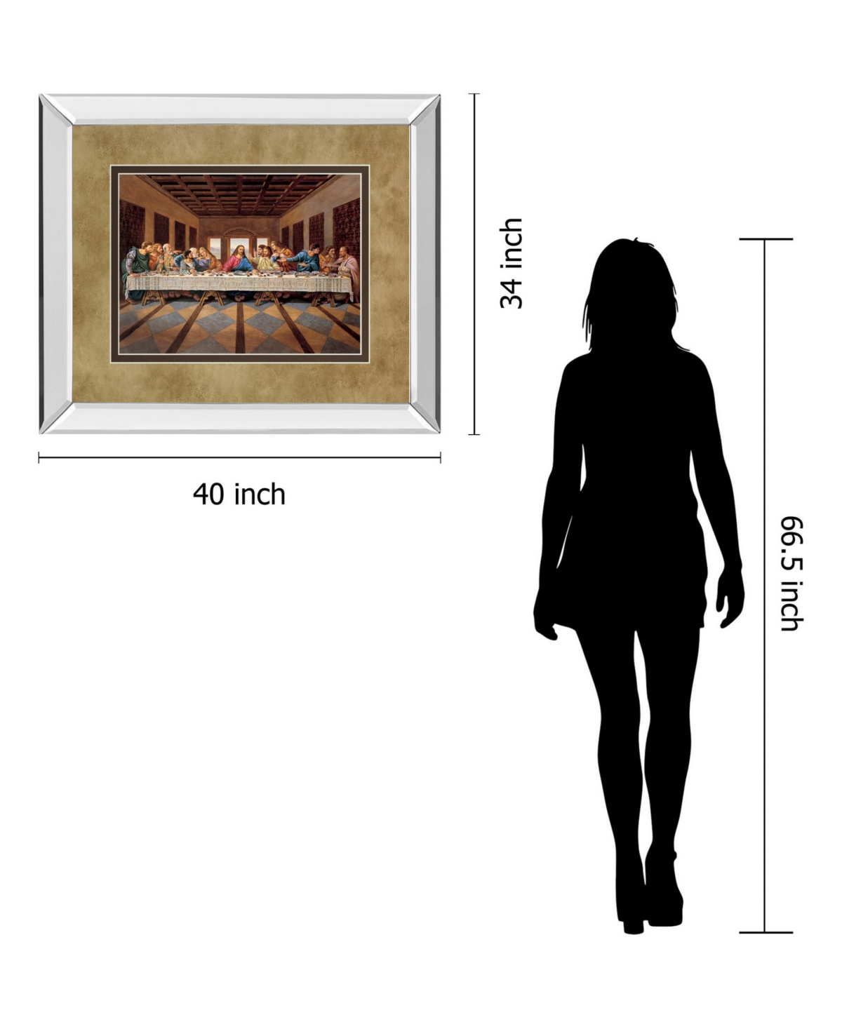 Classy Art Last Supper Mirror Framed Print Wall Art - 34