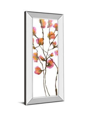 Inky Blossoms I by Deborah Velasquez Mirror Framed Print Wall Art - 18" x 42"