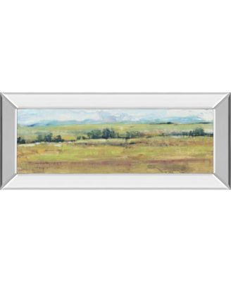 Distant Treeline Panel II by Tim Otoole Mirror Framed Print Wall Art - 18" x 42"