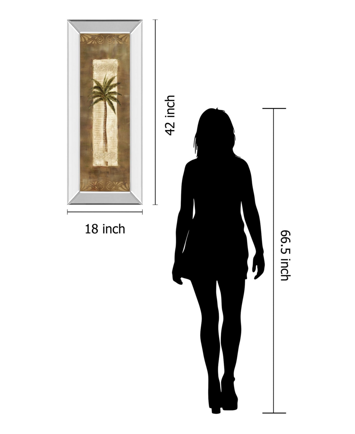 Classy Art Scroll Palm Il by Carol Robinson Mirror Framed Print Wall Art - 18