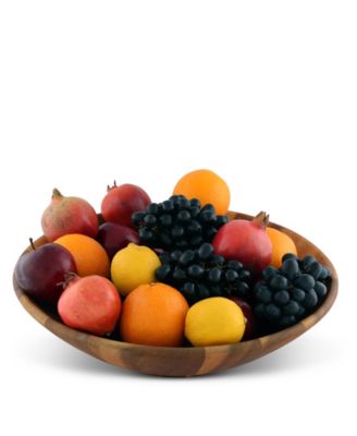 Salad Bowl Acacia Wood Serving for Fruits or Salads Wok Wave Style Extra Large Single Wooden Bowl