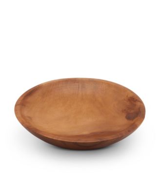 Acacia Wood Serving Bowl for Fruits or Salads Calabash Round Shape Style Large Wooden Single Bowl
