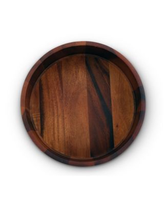 Acacia Wood Serving Bowl for Fruits or Salads Modern Round Shape Style Large Wooden Single Bowl