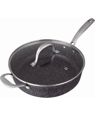 MasterPan - Granite Ultra Non-Stick Cast Aluminum Saut&eacute; Pan with Glass Lid, 11"