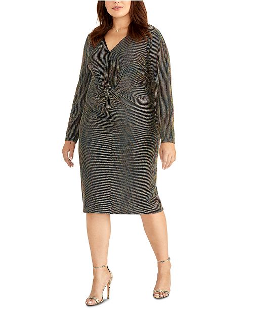 Rachel Rachel Roy Trendy Plus Size Knotted Midi Dress
