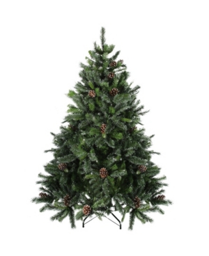Northlight 6.5' Snowy Delta Pine With Pine Cones Artificial Christmas Tree In Green